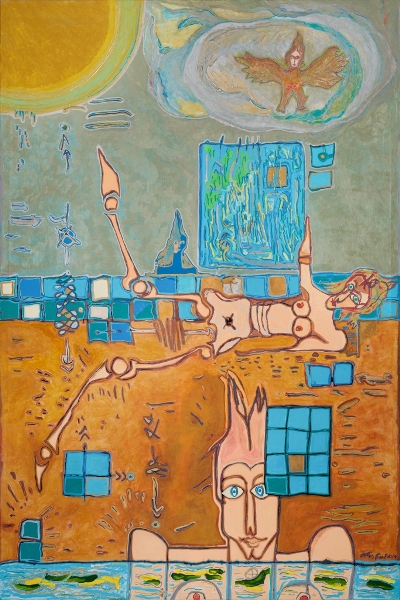 Femme Renversée, 2014, Huile Et Acrylique Sur Toile, 150 X 100 Cm (59 X 39 In)