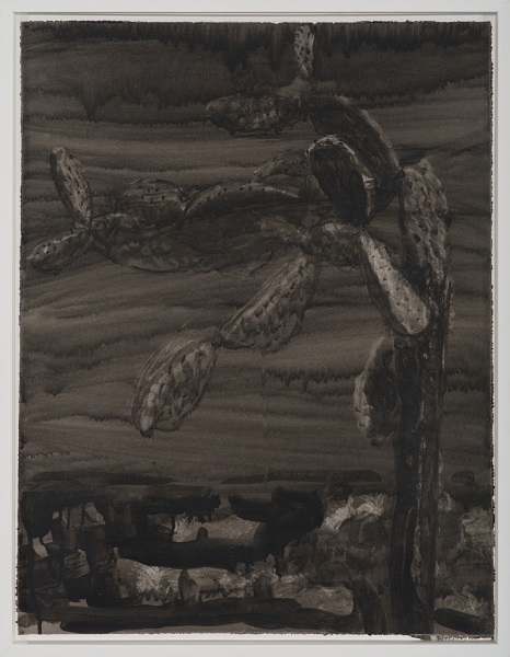 Image Inquiète (Figuier), 2013, Acrylique Sur Papier Encadrée Sous Verre, 67 X 52 Cm (26 X 20 In)