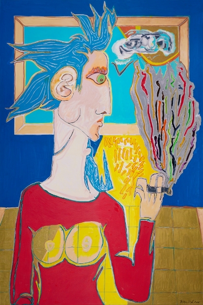 Femme à La Cigarette, 2014, Acrylique Sur Toile, 150 X 100 Cm (59 X 39 In)